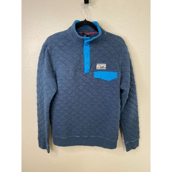 Patagonia Men’s Organic Cotton Snap-T Pullover Quilted Navy/Blue Small 40th - Picture 2 of 6